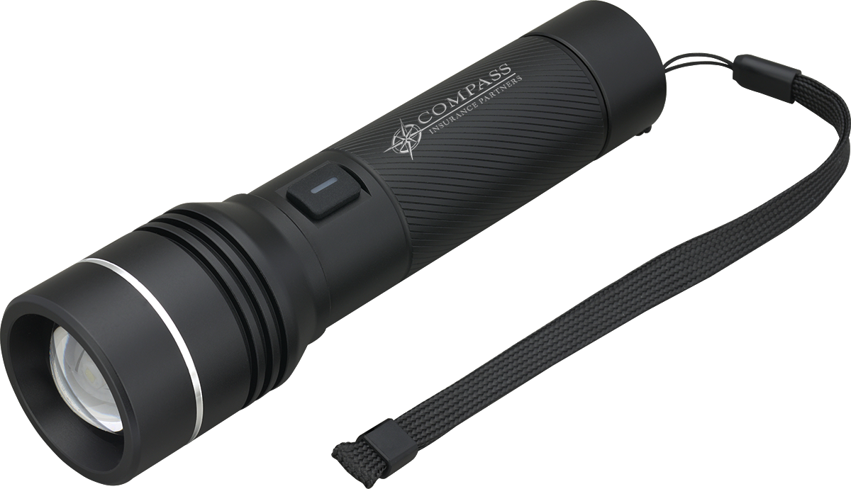 Rechargeable 20W White Laser LED Flashlight - FL214 Black