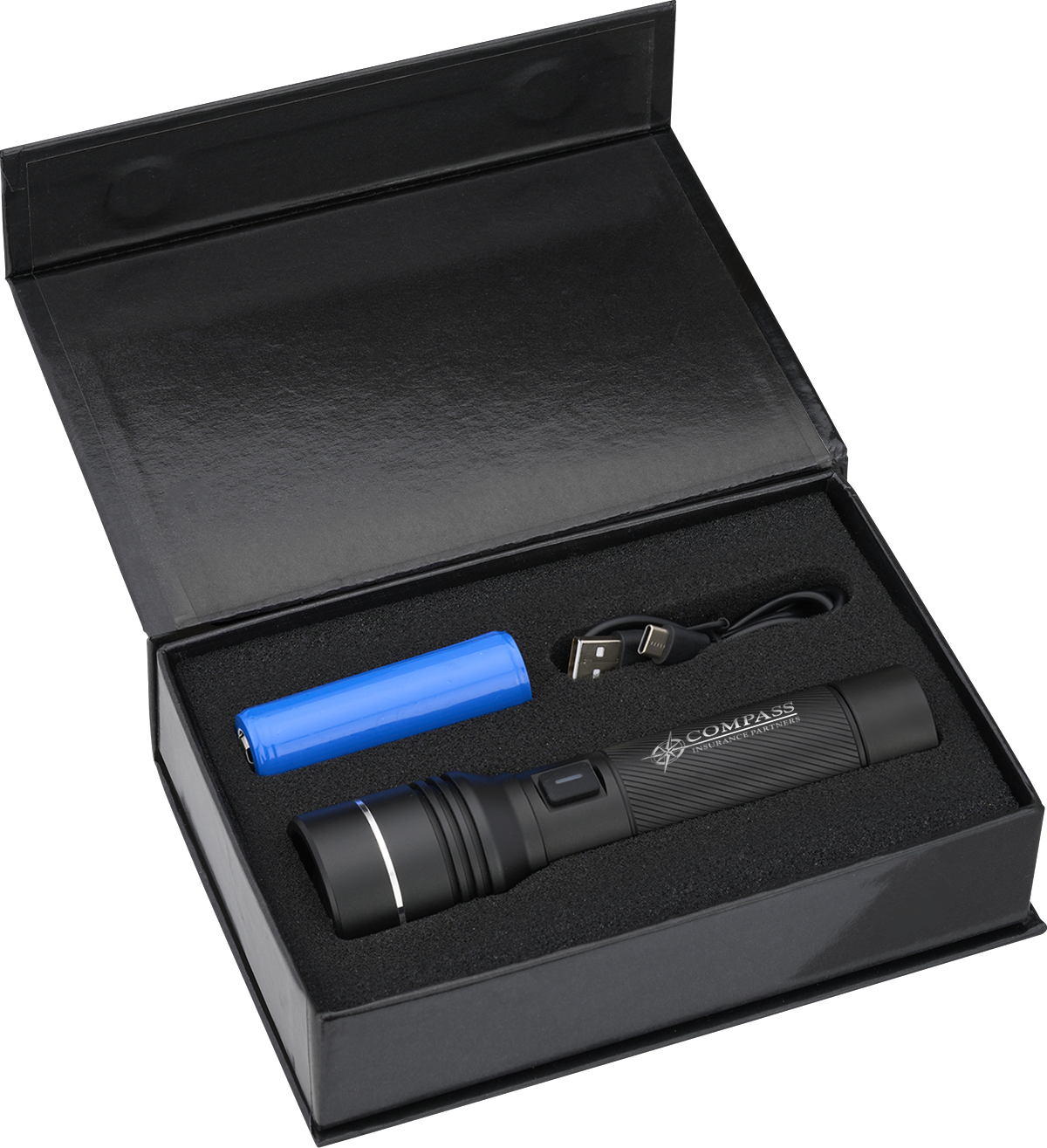 Rechargeable 20W White Laser LED Flashlight - FL214 Black