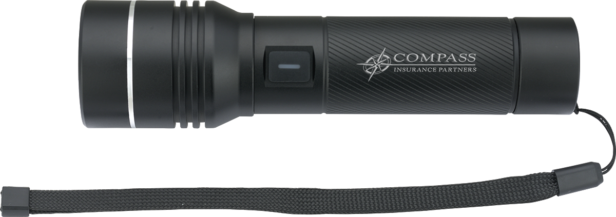 Rechargeable 20W White Laser LED Flashlight - FL214 Black