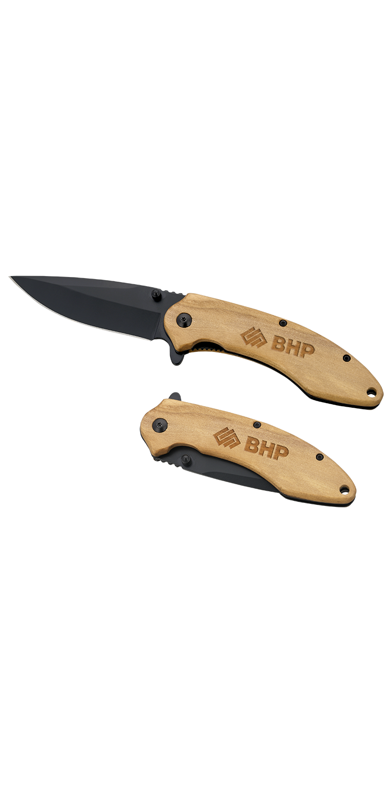 Spire Folding Knife - WH26 Wood