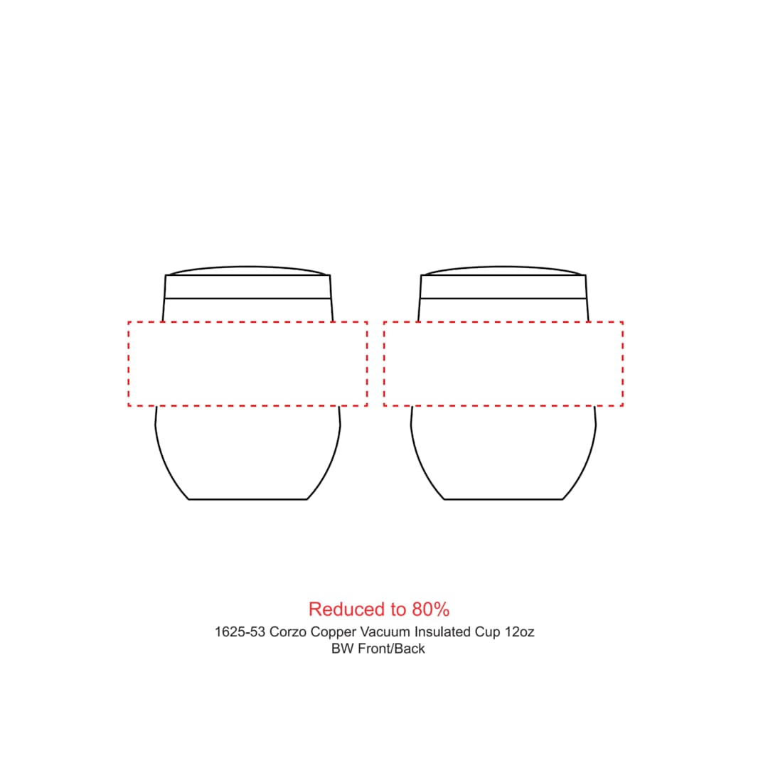 Corzo Tasse isolée sous vide en cuivre 12oz - 1625-53 Black