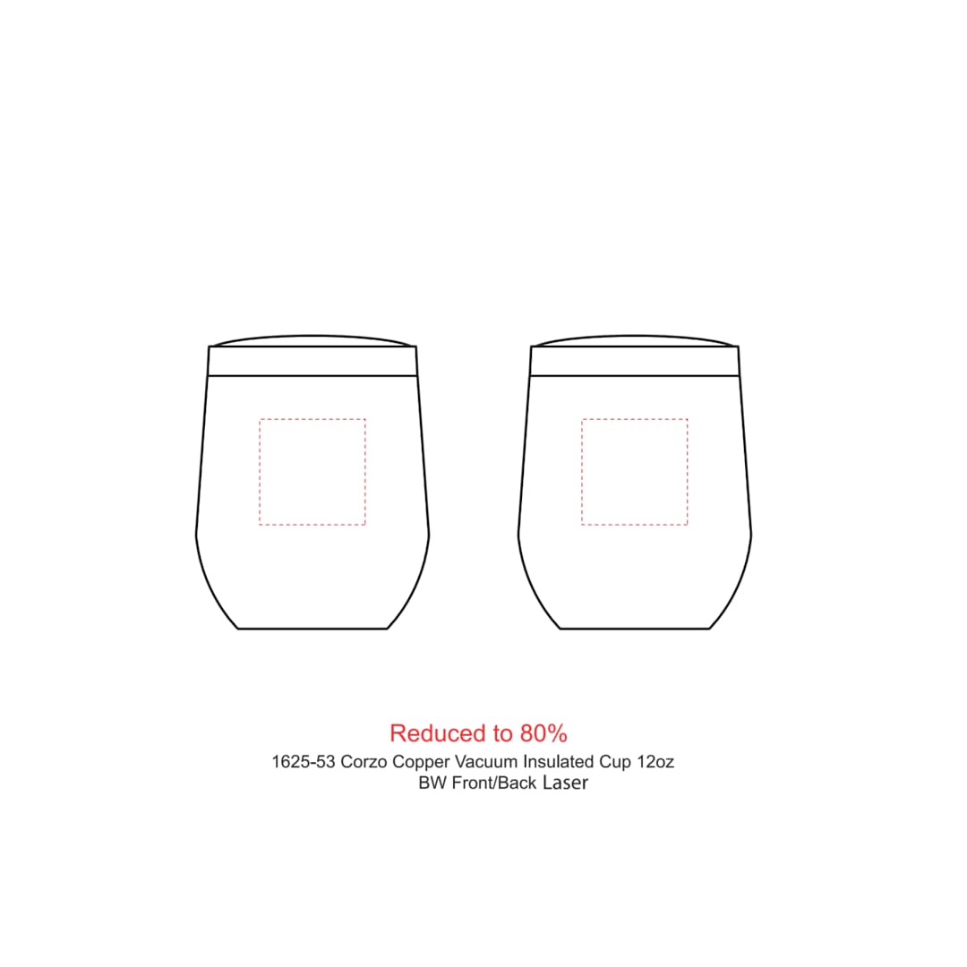 Corzo Tasse isolée sous vide en cuivre 12oz - 1625-53 Black