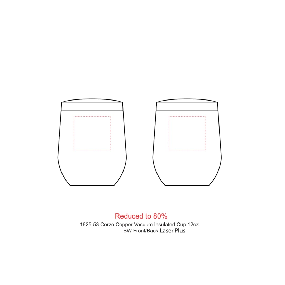 Corzo Tasse isolée sous vide en cuivre 12oz - 1625-53 Black