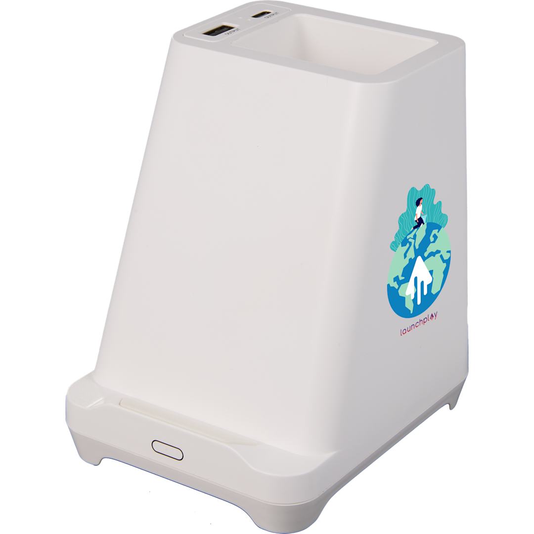 Desk Mate Organizer with Bluetooth Speaker and Hub - SM-2955 White