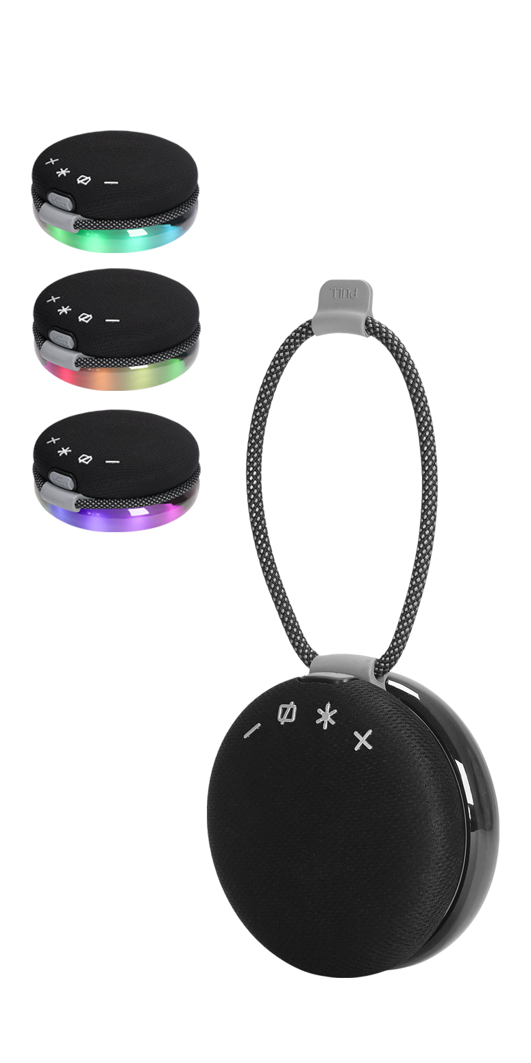 5W Wireless Light Up Ring Party Speaker - EL223 Black