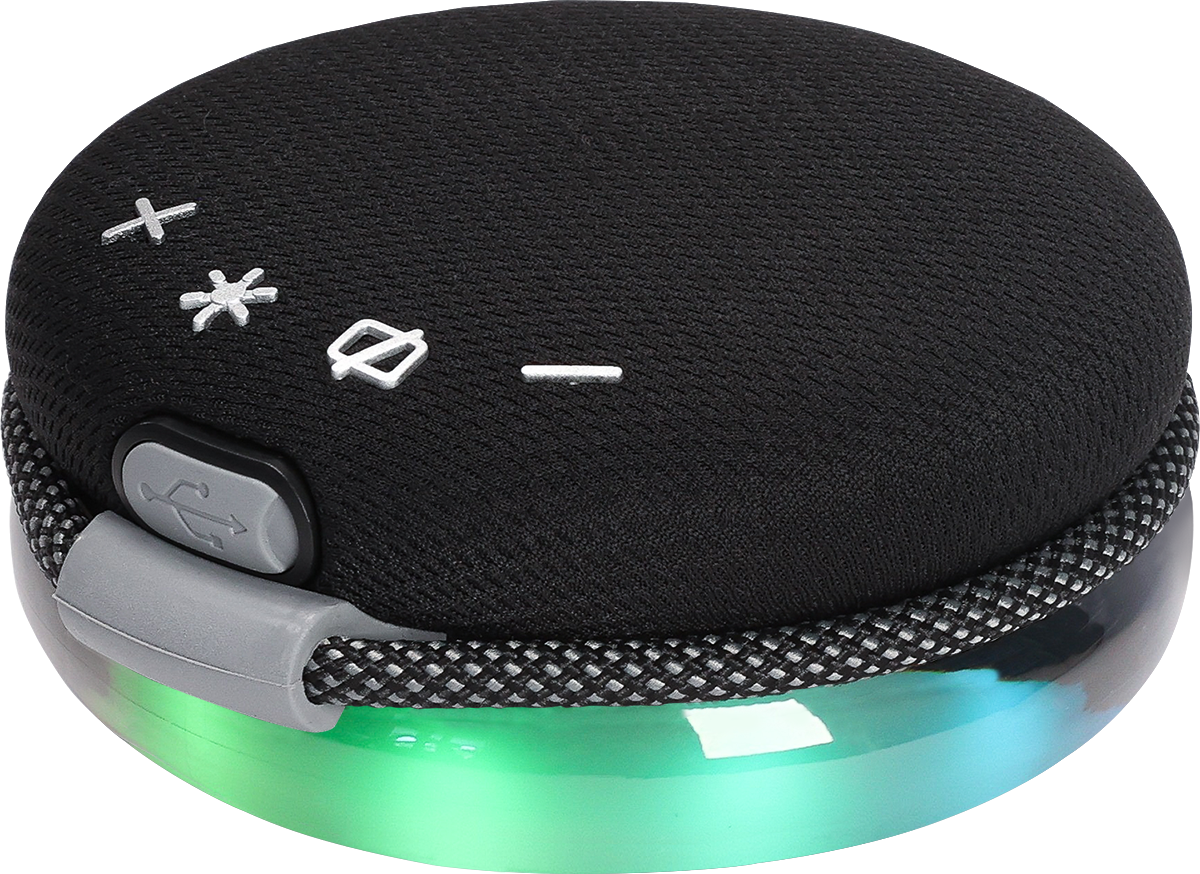 5W Wireless Light Up Ring Party Speaker - EL223 Black