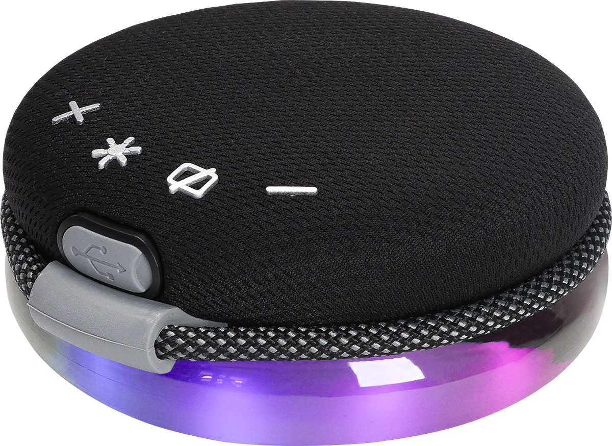 5W Wireless Light Up Ring Party Speaker - EL223 Black