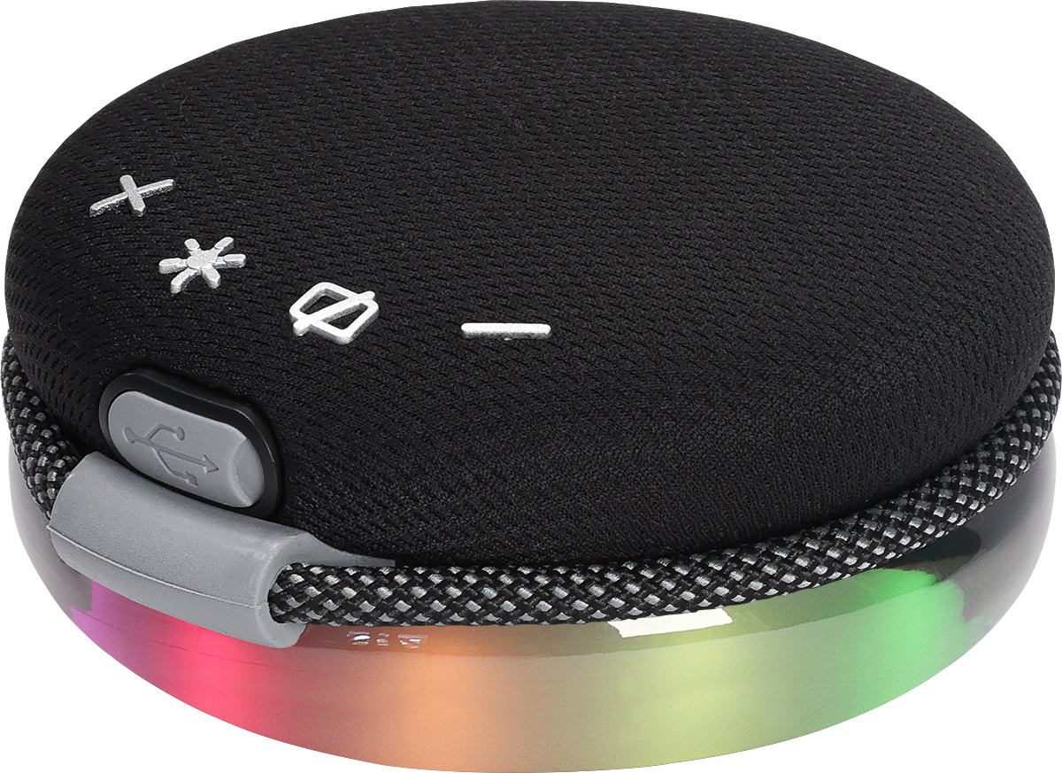 5W Wireless Light Up Ring Party Speaker - EL223 Black