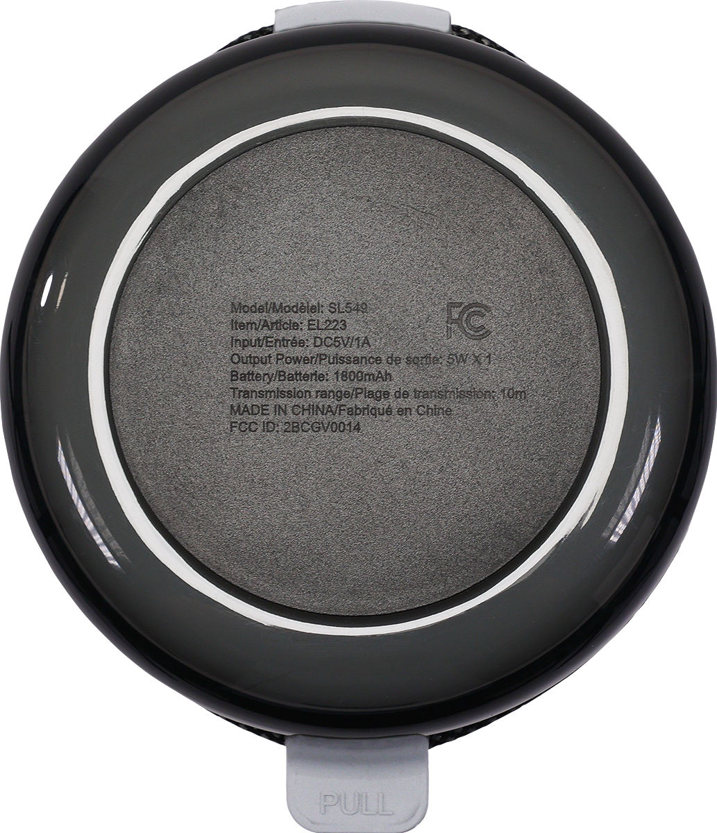 5W Wireless Light Up Ring Party Speaker - EL223 Black