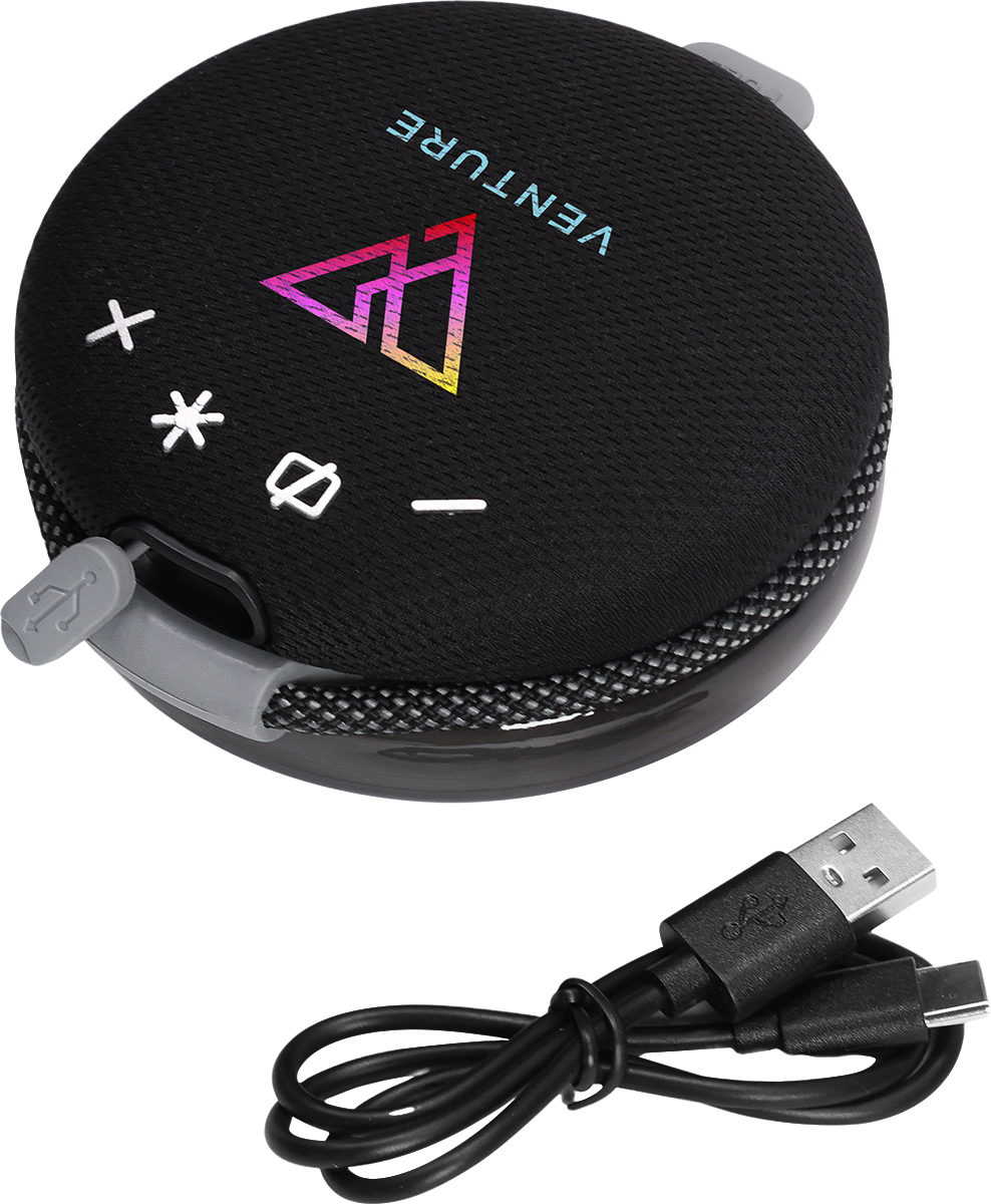 5W Wireless Light Up Ring Party Speaker - EL223 Black