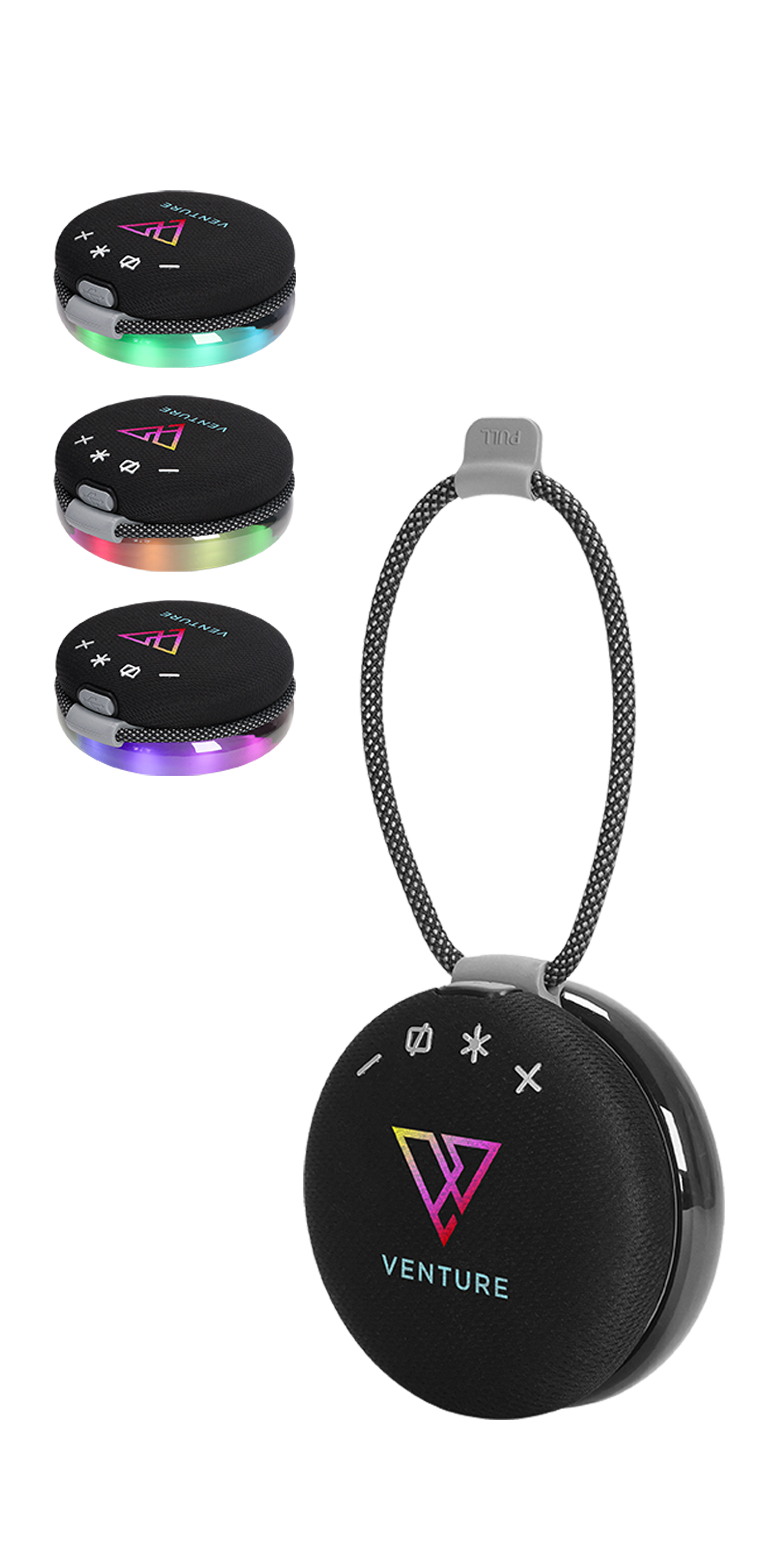 5W Wireless Light Up Ring Party Speaker - EL223 Black