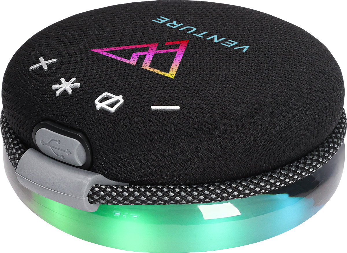 5W Wireless Light Up Ring Party Speaker - EL223 Black