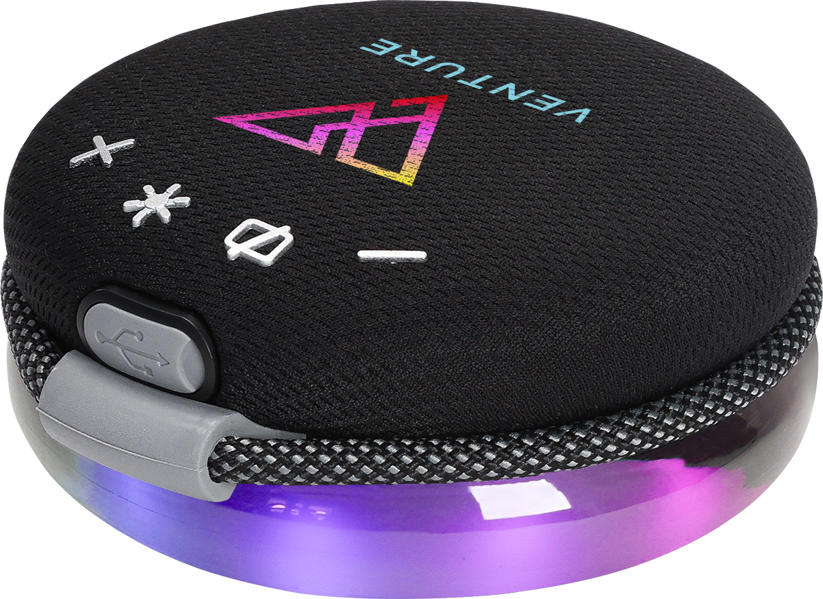 5W Wireless Light Up Ring Party Speaker - EL223 Black