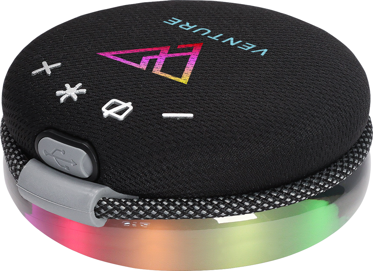 5W Wireless Light Up Ring Party Speaker - EL223 Black