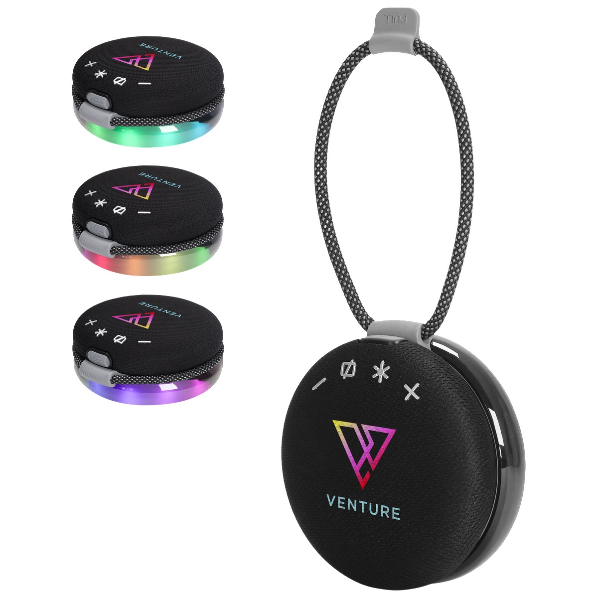 5W Wireless Light Up Ring Party Speaker - EL223 black