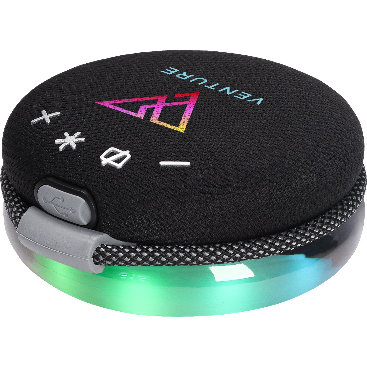 5W Wireless Light Up Ring Party Speaker - EL223 Black