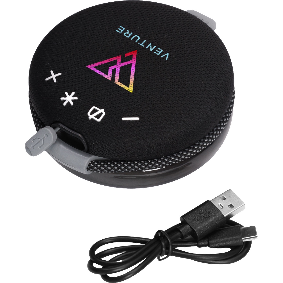 5W Wireless Light Up Ring Party Speaker - EL223 Black