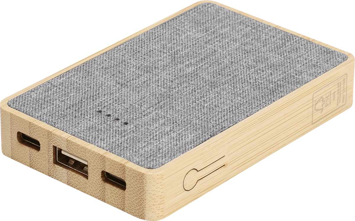 Dual Port Bamboo/rPET Powerbank 5,000mAh - EL226 Bamboo