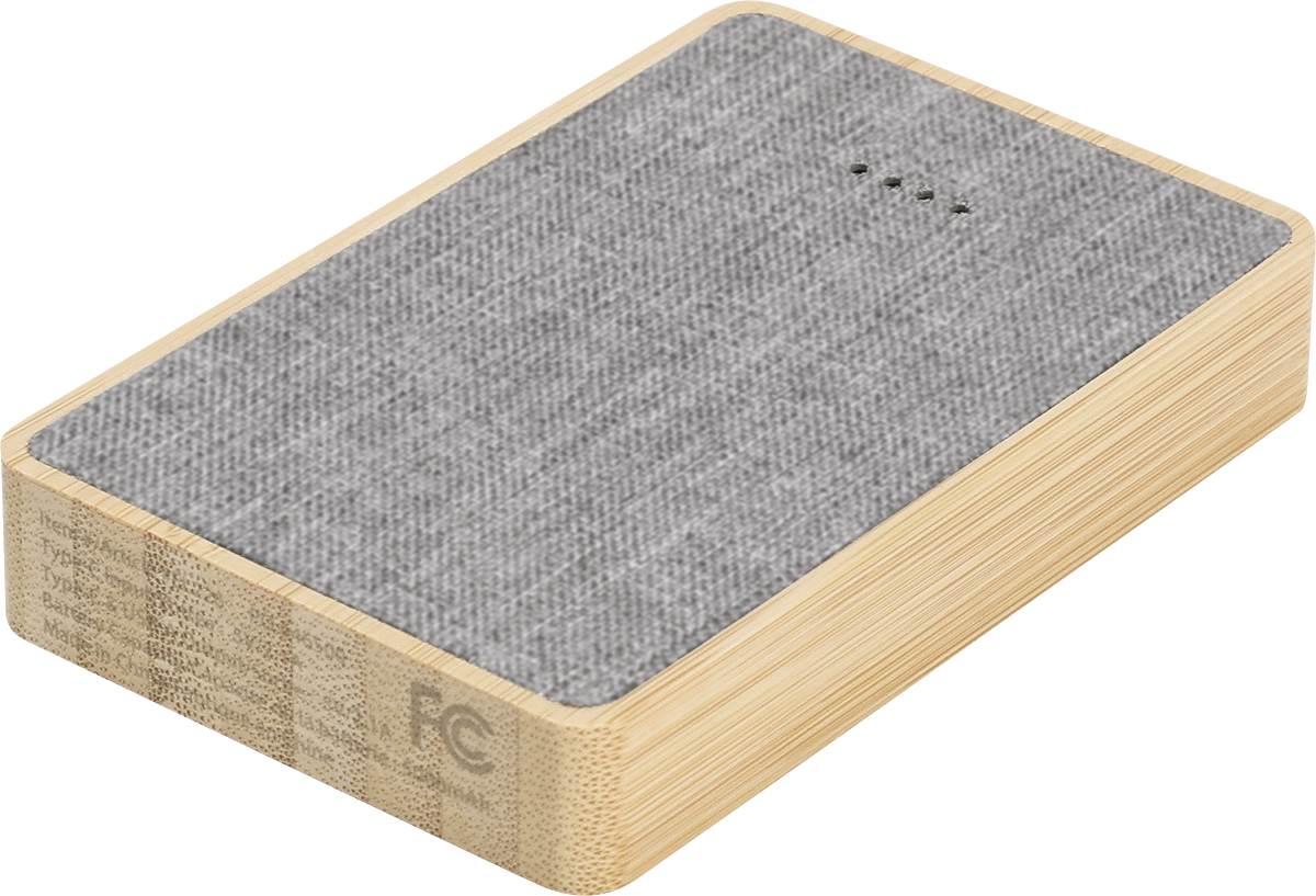 Dual Port Bamboo/rPET Powerbank 5,000mAh - EL226 Bamboo