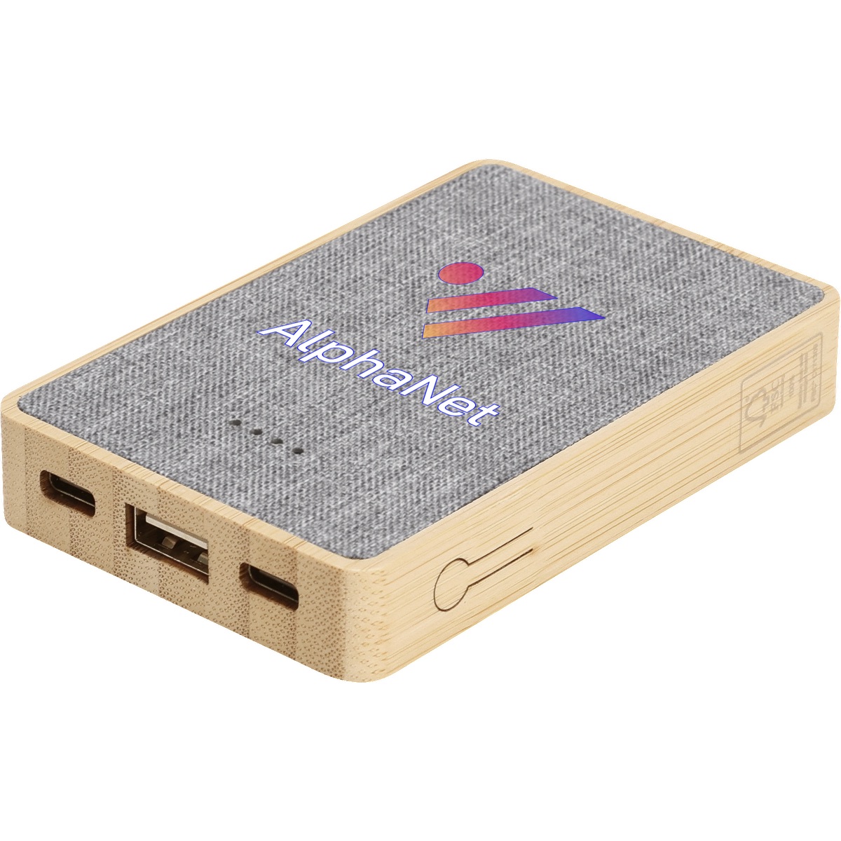 Dual Port Bamboo/rPET Powerbank 5,000mAh - EL226 bamboo