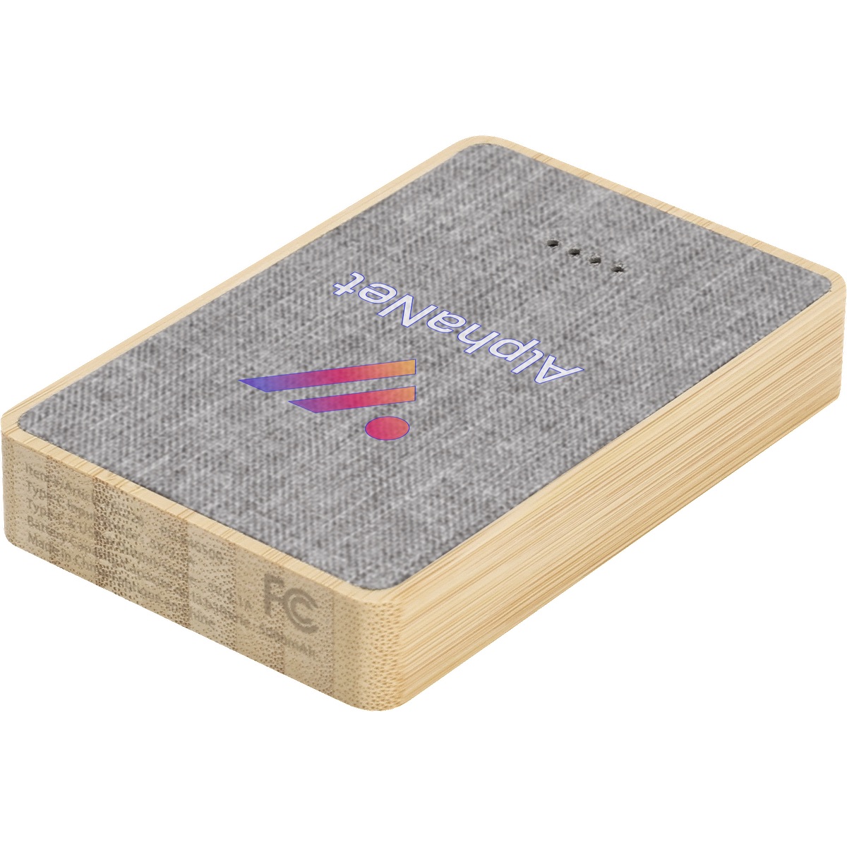 Dual Port Bamboo/rPET Powerbank 5,000mAh - EL226 Bamboo