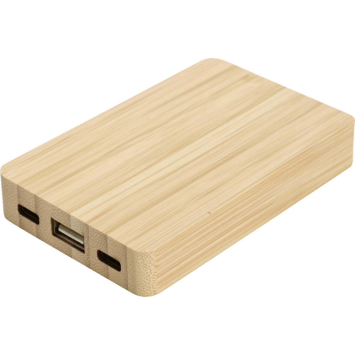 Dual Port Bamboo/rPET Powerbank 5,000mAh - EL226 Bamboo