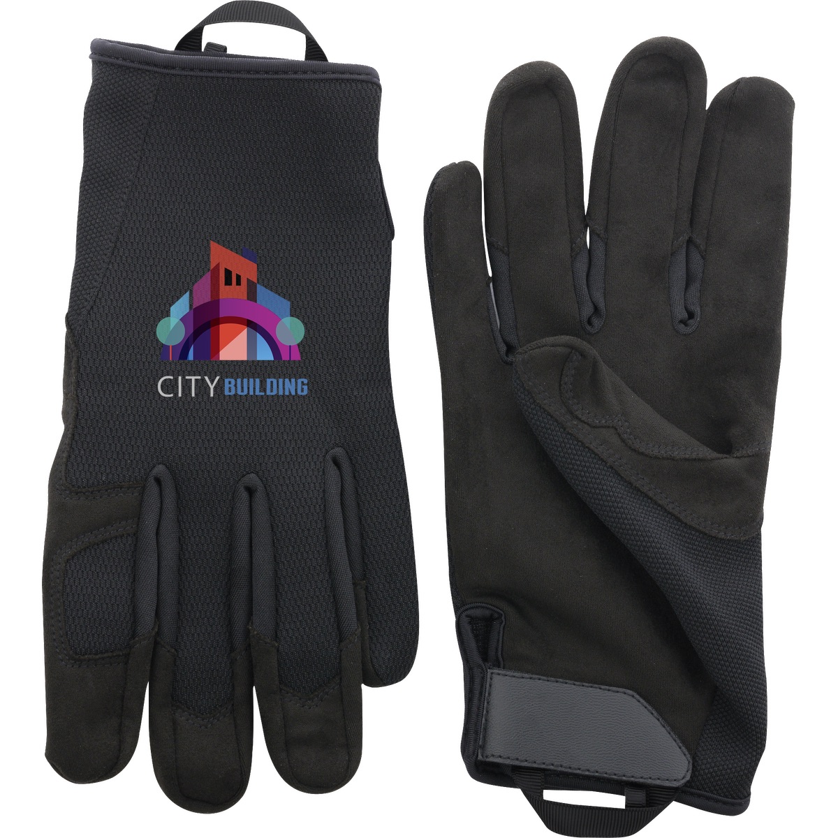 Synthetic Leather Palm & Fingertip Gloves - WG18 black