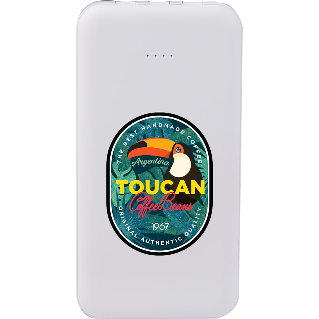 UL Listed 5,000 mAh Power Bank with Multi-Cables - 7122-13 White