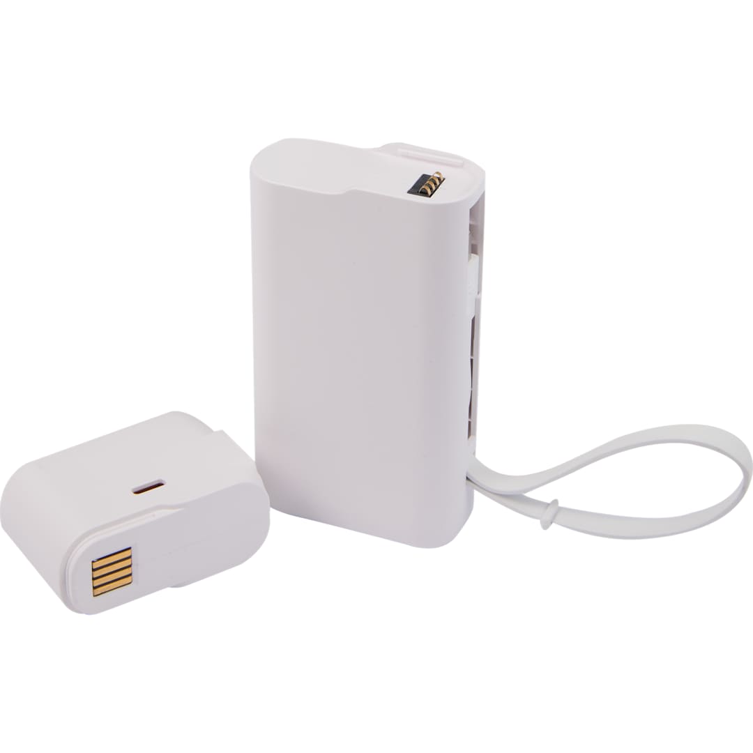 UL Listed 10,000 mAh 20W PD Power Bank with AC Plu - 7122-14 White