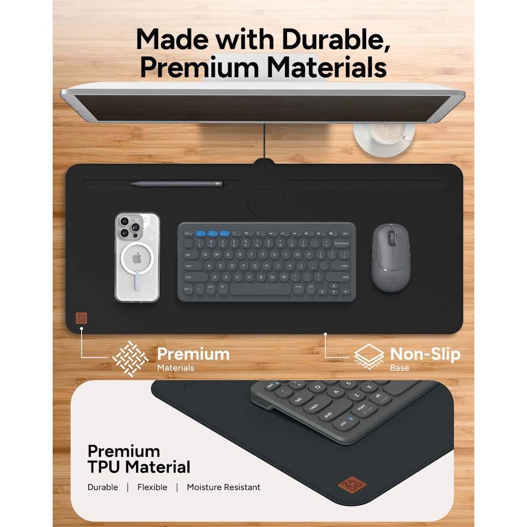 ZAGG Zagg Desk Mat with Wireless Charging - 7142-68 Black
