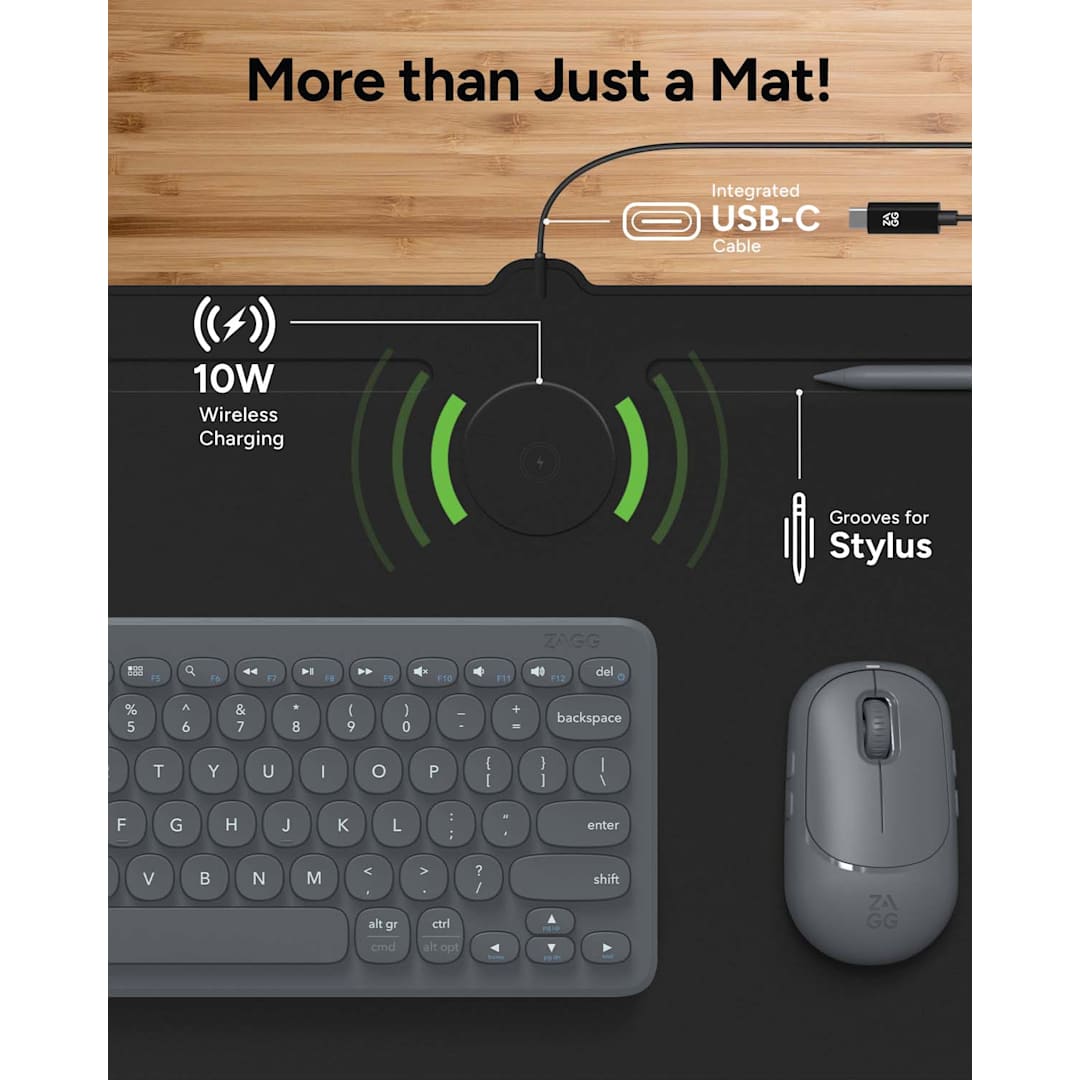ZAGG Zagg Desk Mat with Wireless Charging - 7142-68 Black