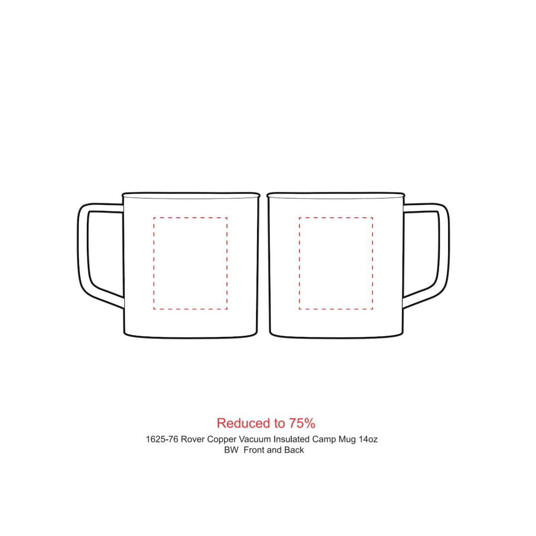 Rover Copper Vac Camp Mug 14oz – Powder coated - 1625-76 Black