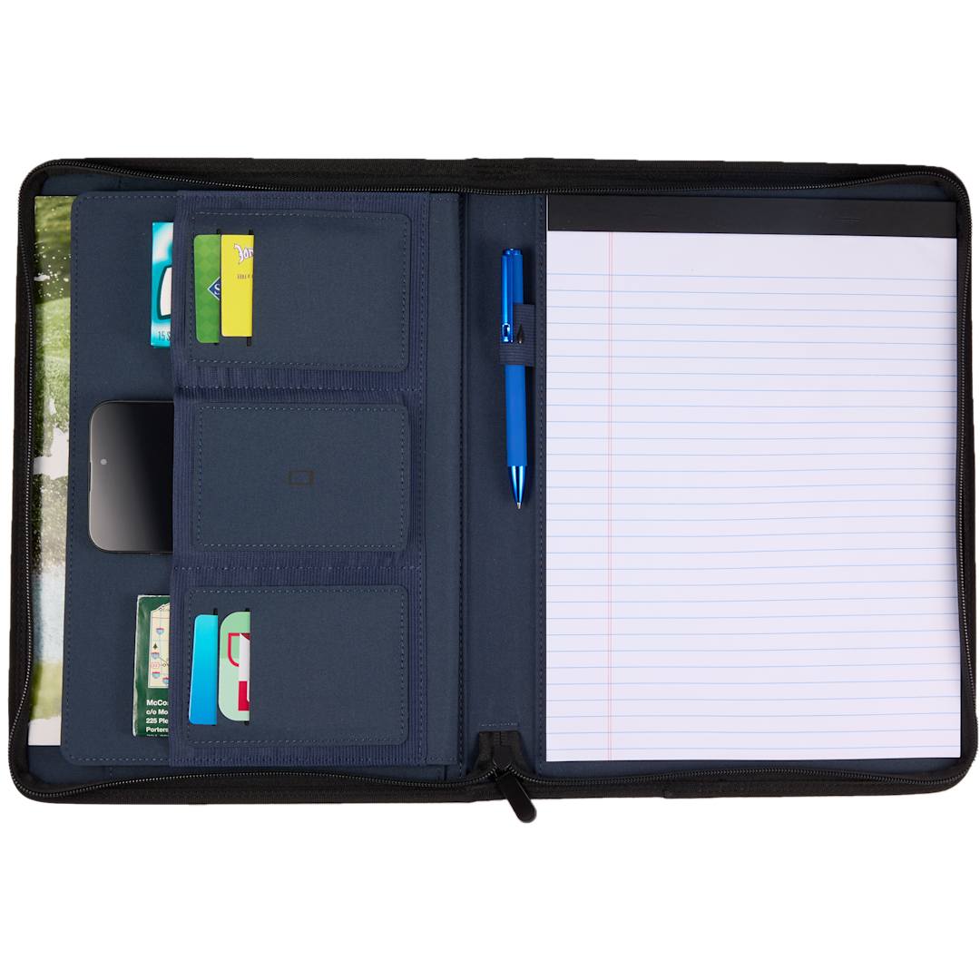 Puffer Zippered Padfolio with FSC&#169; Recycled Paper - 0915-01 Blue