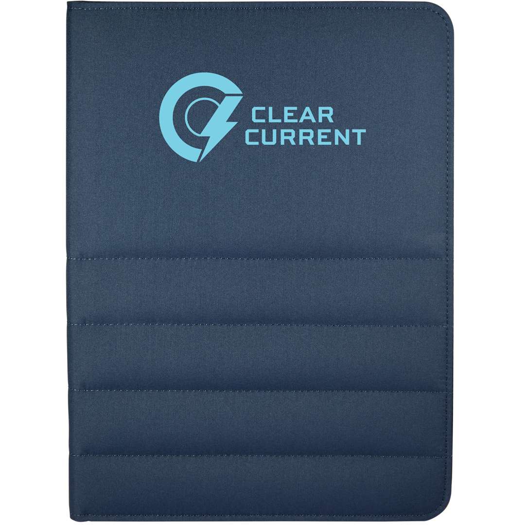 Puffer Zippered Padfolio with FSC&#169; Recycled Paper - 0915-01 Blue