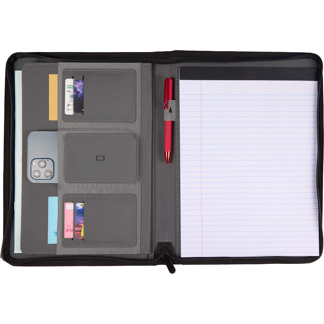 Puffer Zippered Padfolio with FSC© Recycled Paper - 0915-01 Gray
