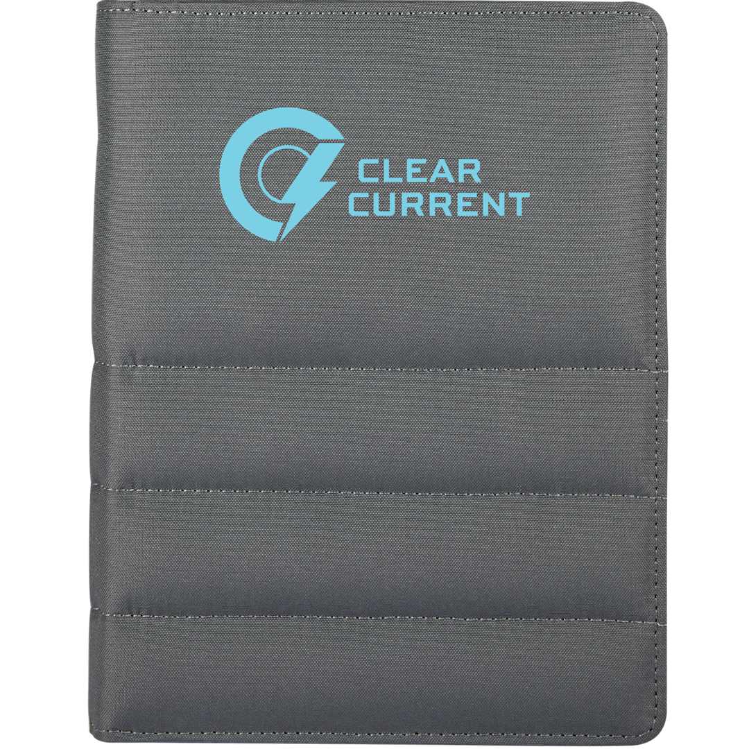 Puffer Zippered Padfolio with FSC© Recycled Paper - 0915-01 Gray