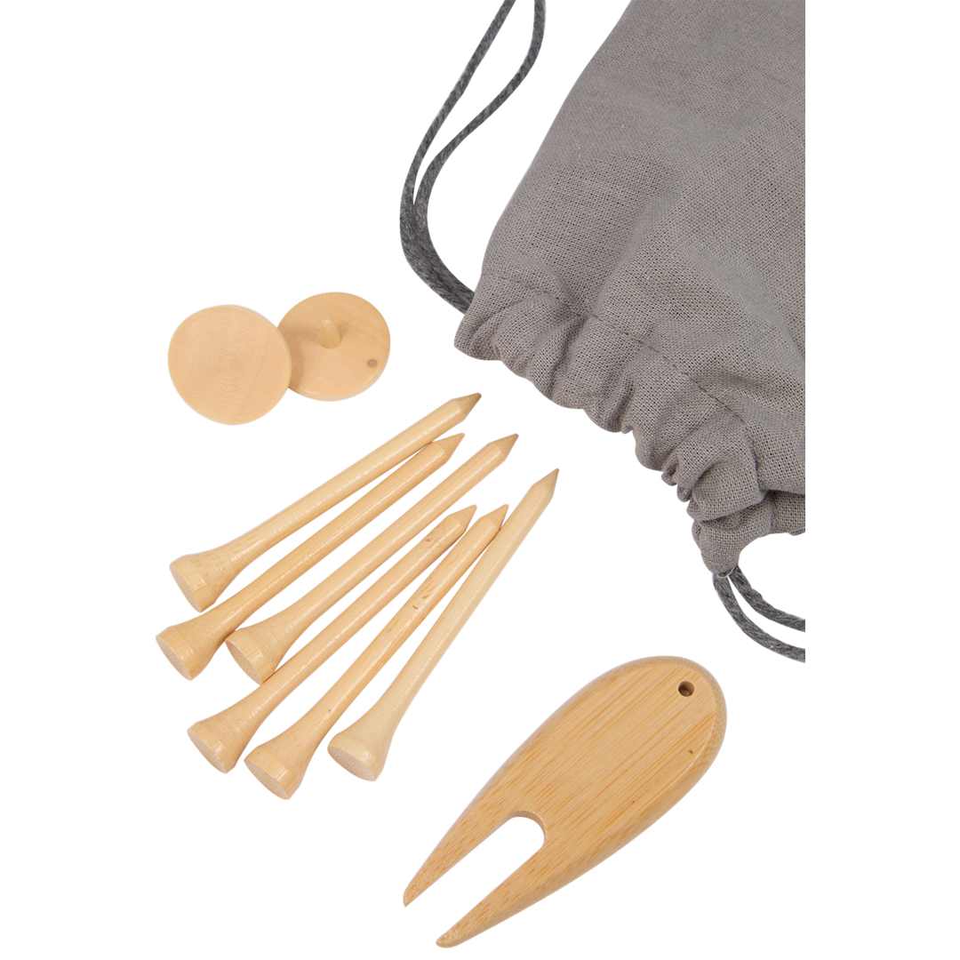  Bamboo Golf Tee Set with Recycled Pouch - 1401-44