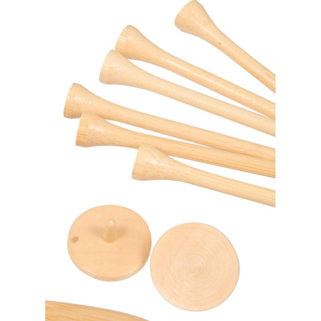 Bamboo Golf Tee Set with Recycled Pouch - 1401-44 Gray