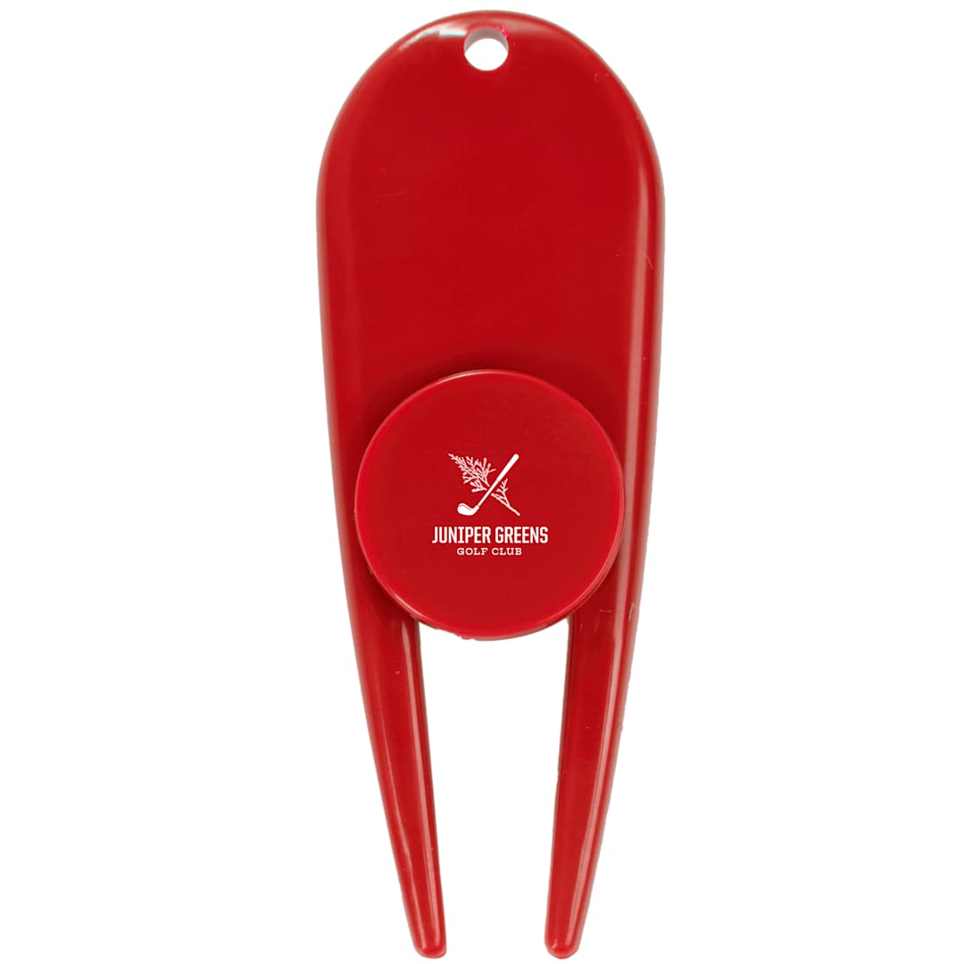 Divot Tool with Ball Marker - 1401-45 Red