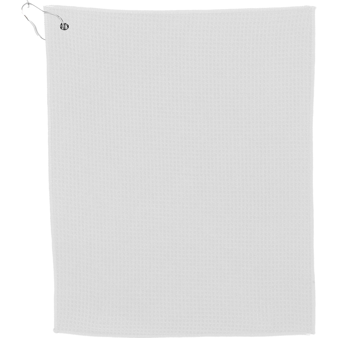 15&quot; x 18&quot; Recycled 200g Microfiber Waffle Towel - 1401-49 White