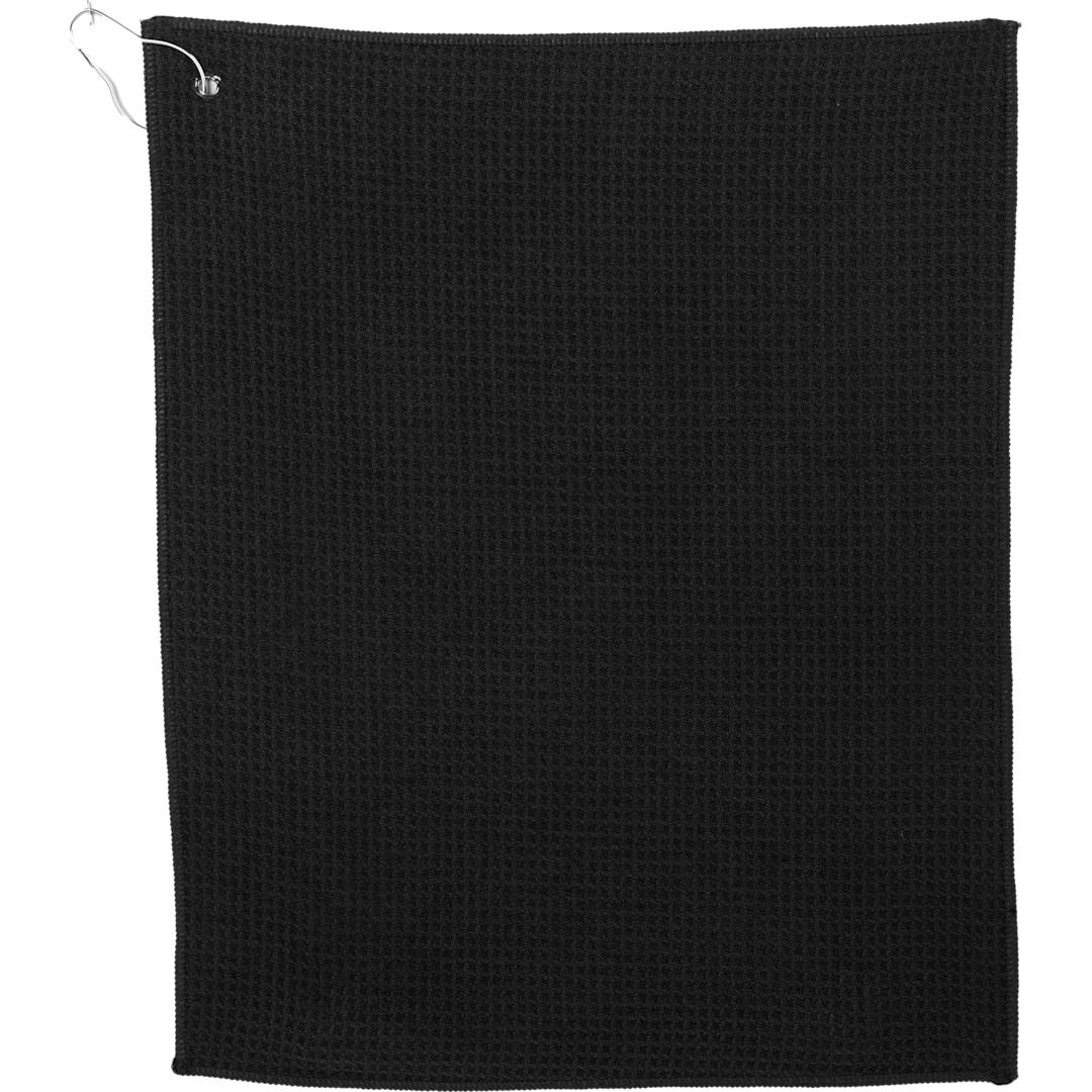 15" x 18" Recycled 200g Microfiber Waffle Towel - 1401-49 Black