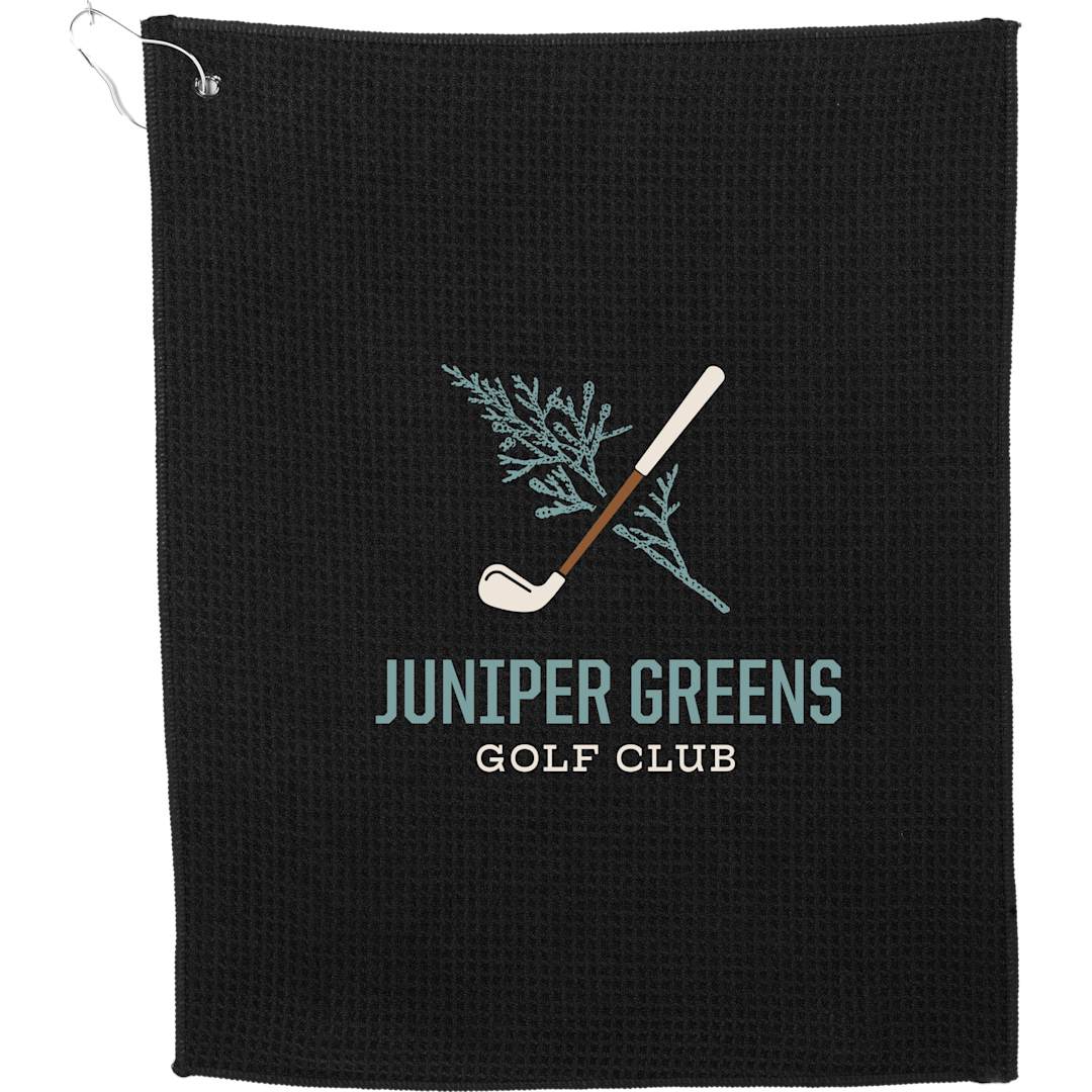 15" x 18" Recycled 200g Microfiber Waffle Towel - 1401-49 Black