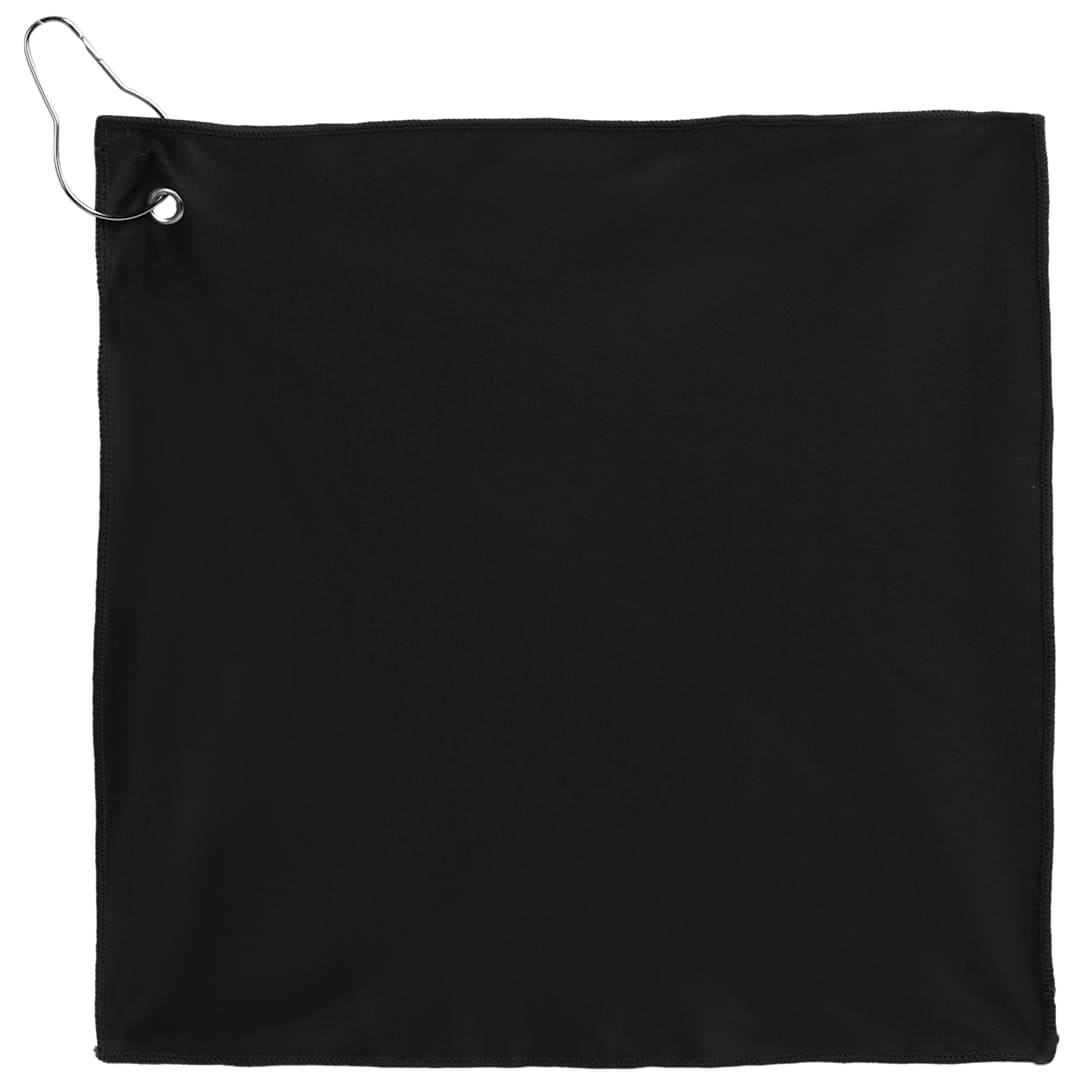 12&quot; x 12&quot; Recycled 200g Microfiber Towel - 1401-50 Black
