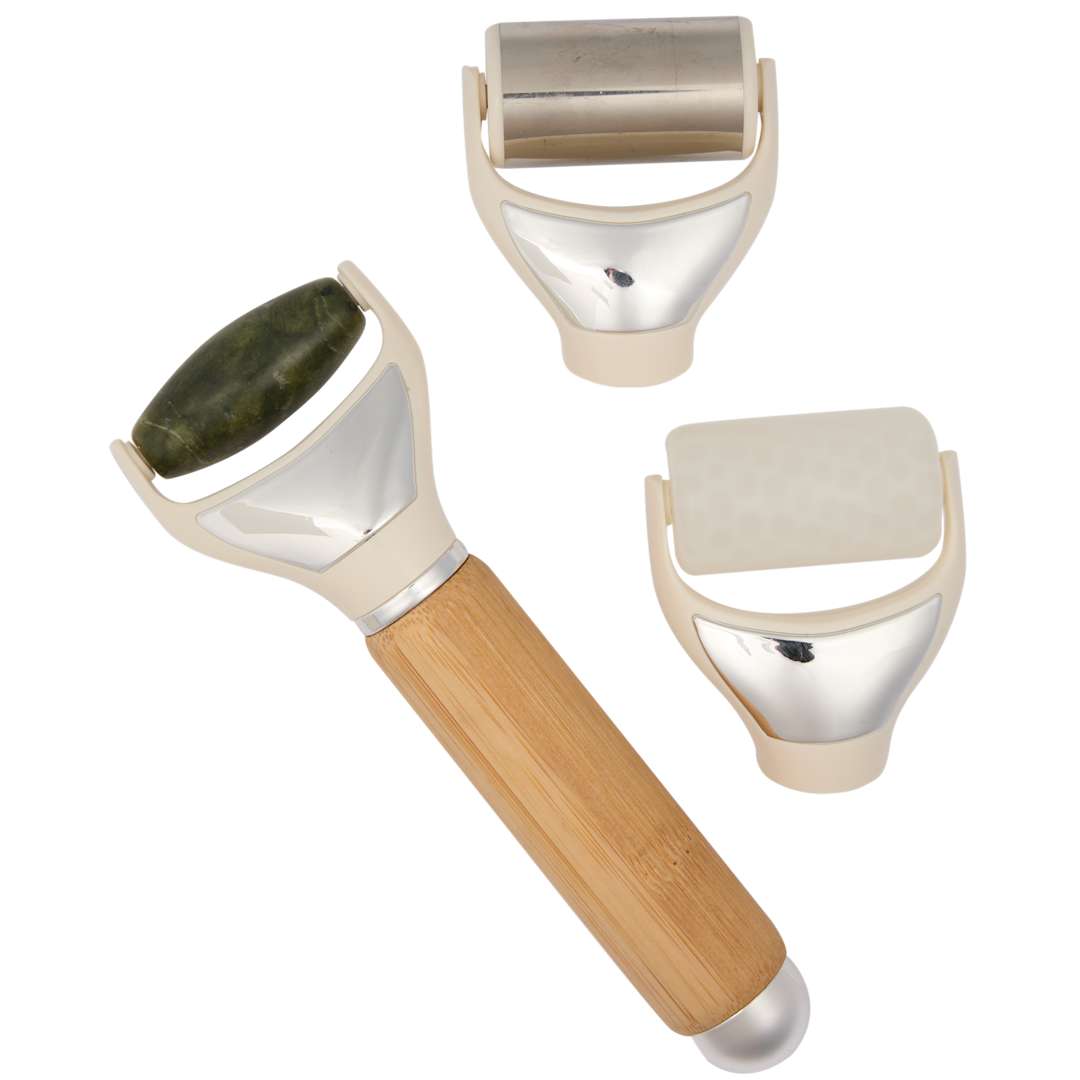 Wellable Wellable™ FSC&#174; Bamboo 3-in-1 Face Body &amp; Roller Se - 1415-07 Natural