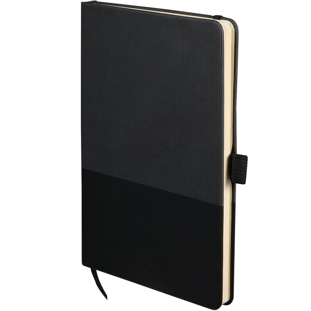 5.5" x 8.5" FSC® Recycled Ribbed Bound Journal - 2900-55 Black