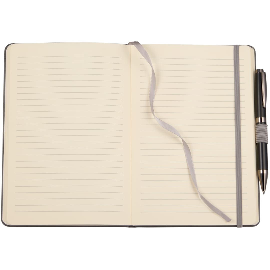 5.5" x 8.5" FSC® Recycled Ribbed Bound Journal - 2900-55 Gray