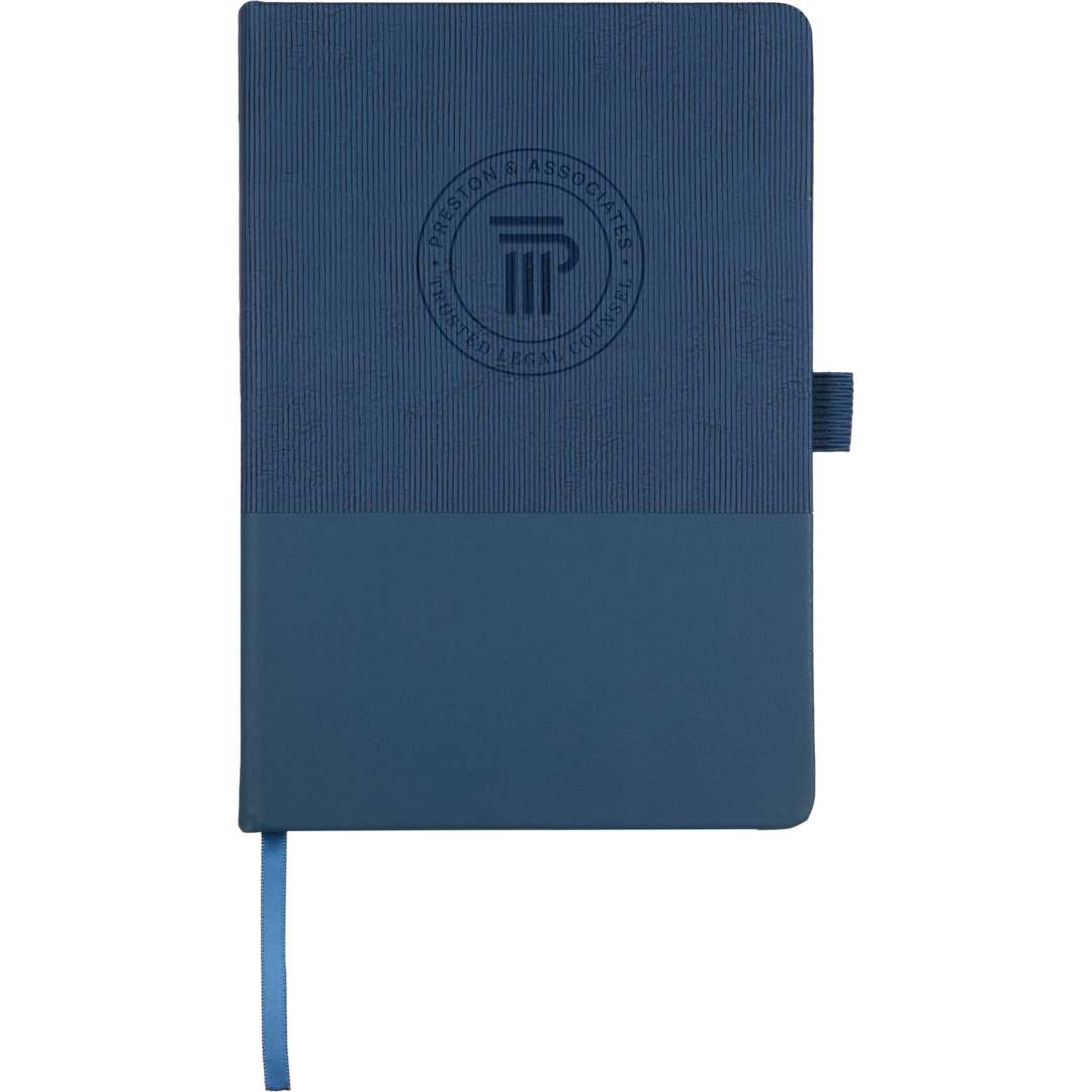5.5" x 8.5" FSC® Recycled Ribbed Bound Journal - 2900-55 Blue