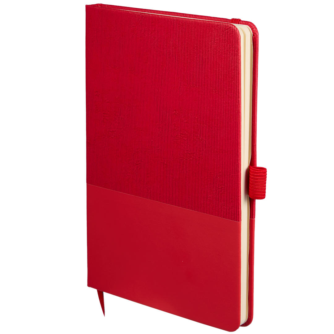 5.5" x 8.5" FSC® Recycled Ribbed Bound Journal - 2900-55 Red