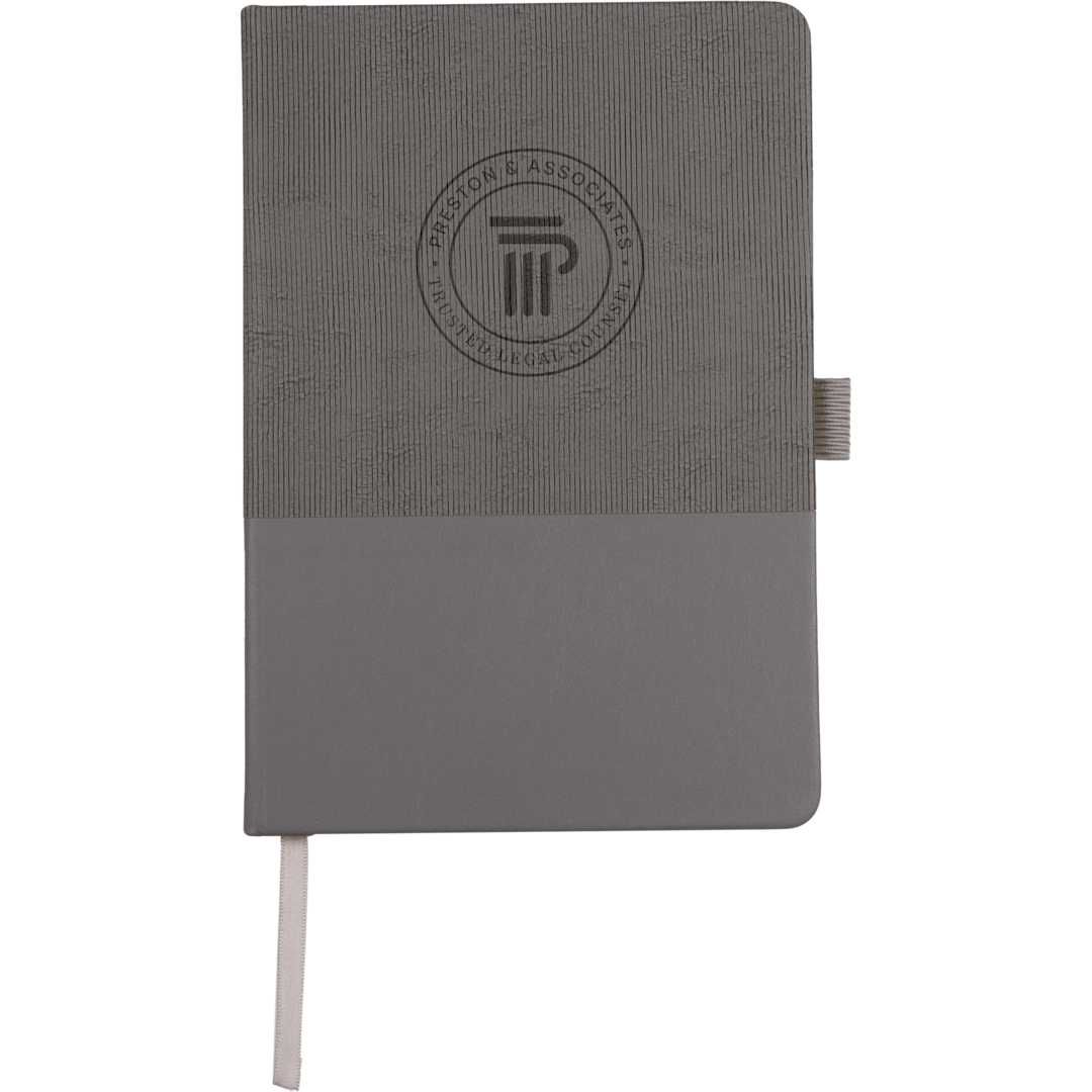 5.5" x 8.5" FSC® Recycled Ribbed Bound Journal - 2900-55 Gray