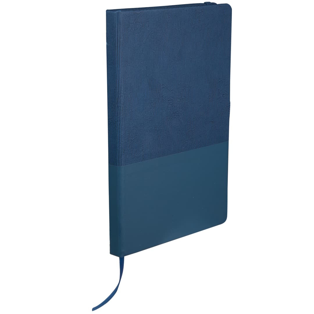 5.5" x 8.5" FSC® Recycled Ribbed Bound Journal - 2900-55 Blue